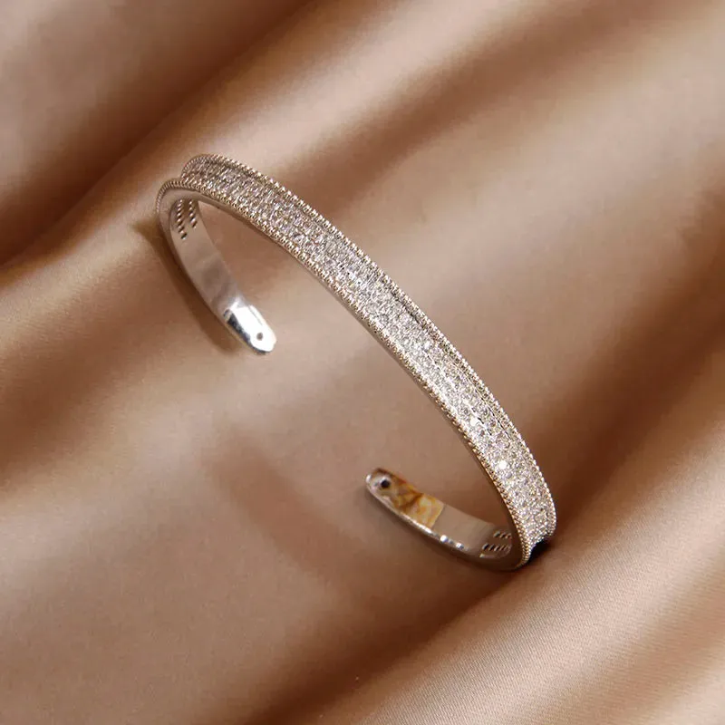 Classical Crystal Cubic Zircon Cross Bangles & Bracelet