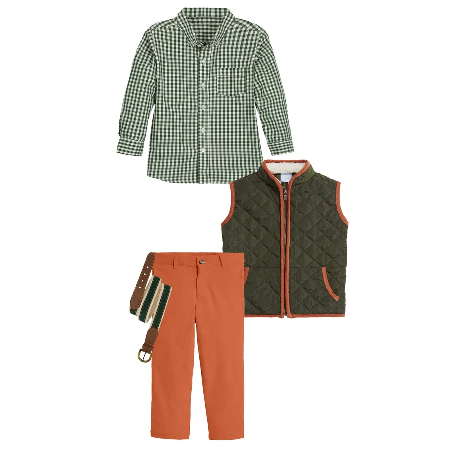 Puffer Vest -- Moss w/ Saffron Cord